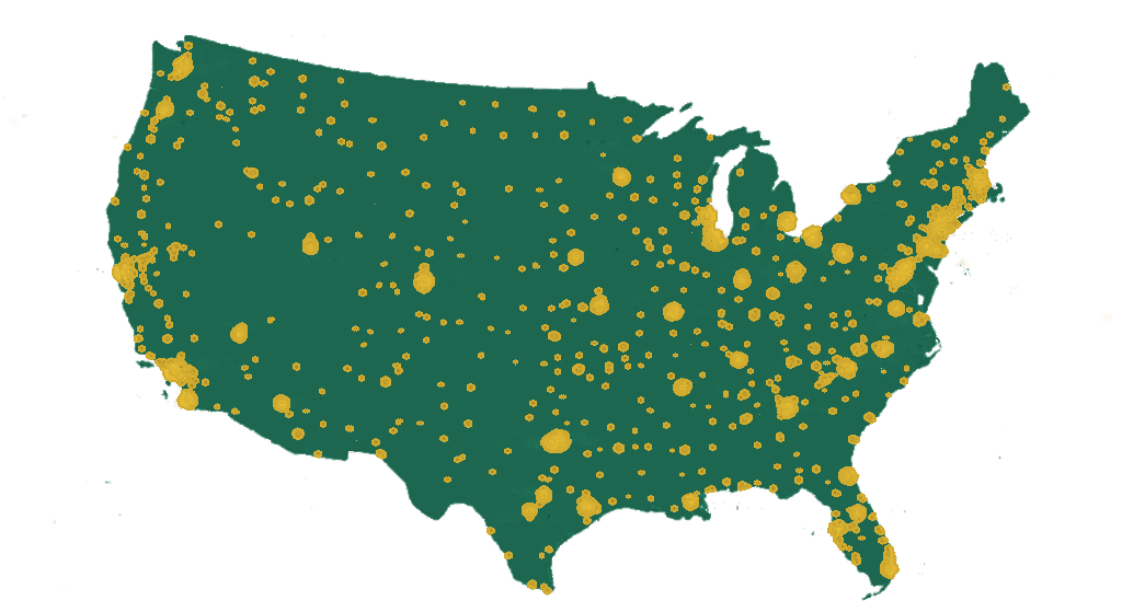 Map of the growing ThriveRoot network